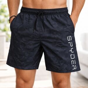 Spyder Black Swimwear with Red Accents